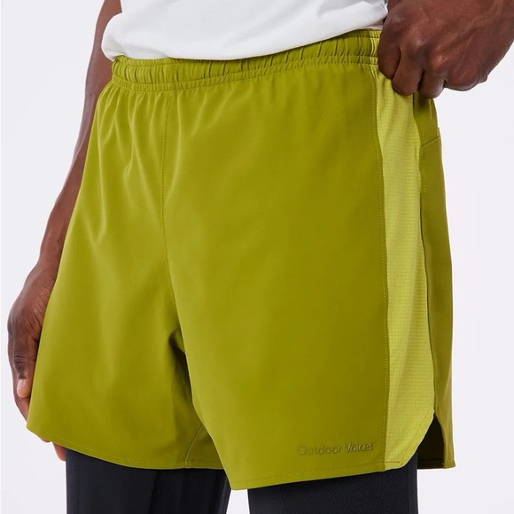 Outdoor Voices Other - Outdoor Voices High Stride 7” Mossy Green Two Tone Workout Shorts Men’s Small